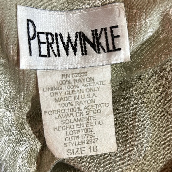 Periwinkle‎ Vintage Plus Size Crinkle Floral Popover Midi Dress - Picture 10 of 10